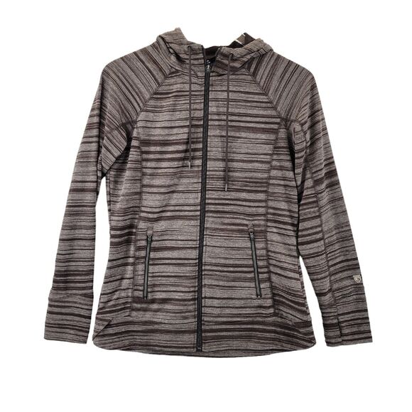 Kuhl Womens Piper Full Zip Athletic Hoodie Jacket Size XS Brown Striped - Picture 3 of 12